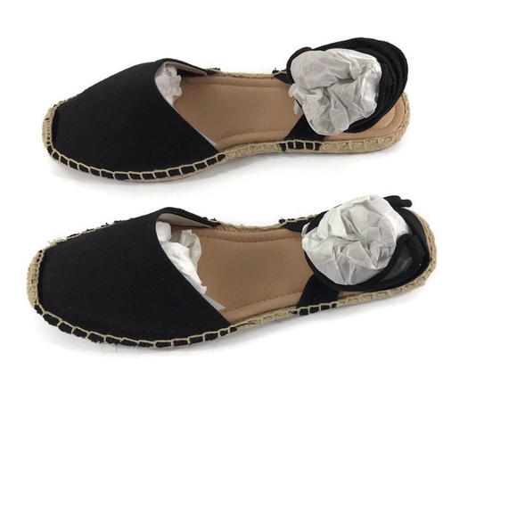 NIB espadrille flats lace up black - Picture 2 of 5